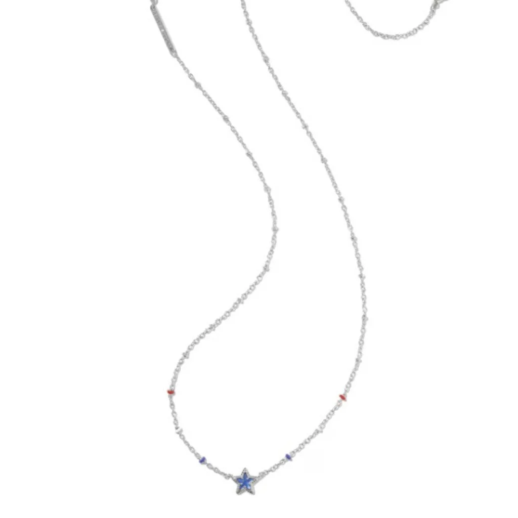 Kendra Scott : Mini Cassidy Silver Blue Pendant Necklace - Image 2