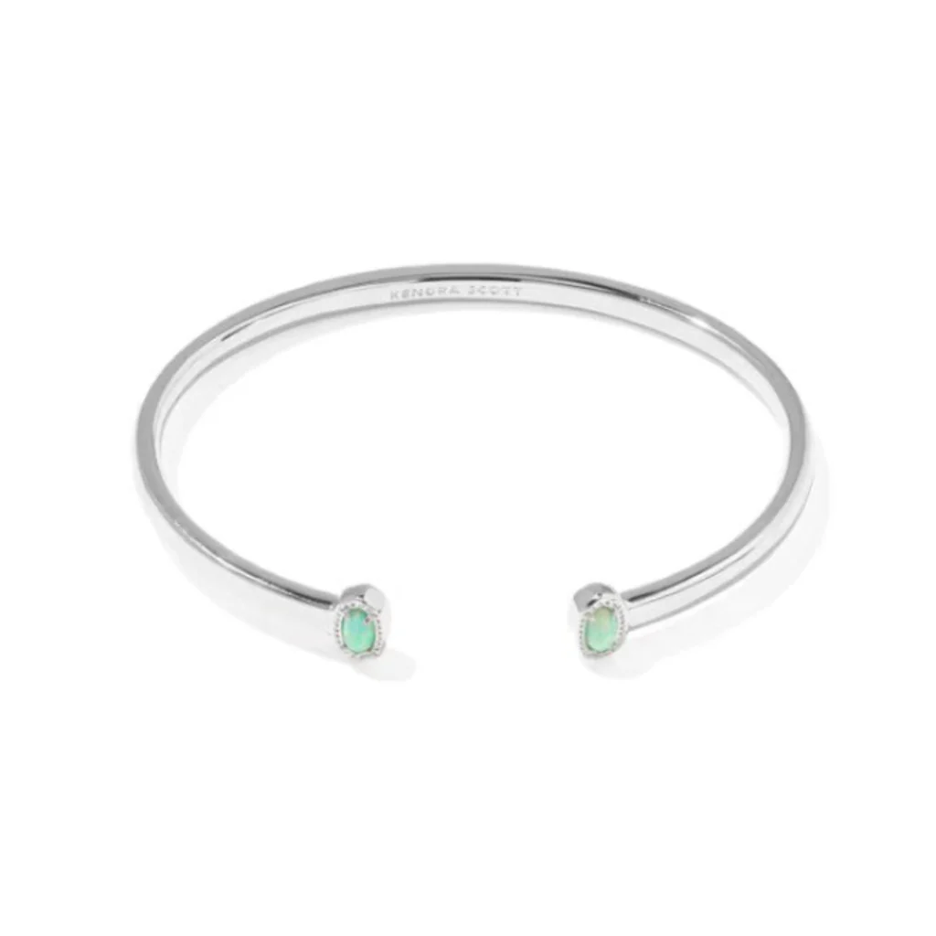 Kendra Scott : Mini Elton Silver Green Cuff Bracelet - Image 3