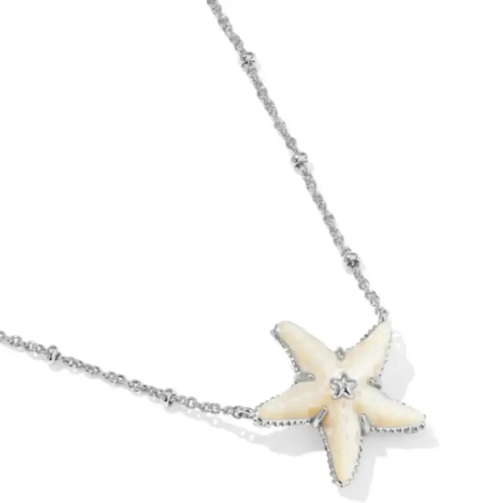 Kendra Scott : Parker Starfish Silver Mother of Pearl Necklace