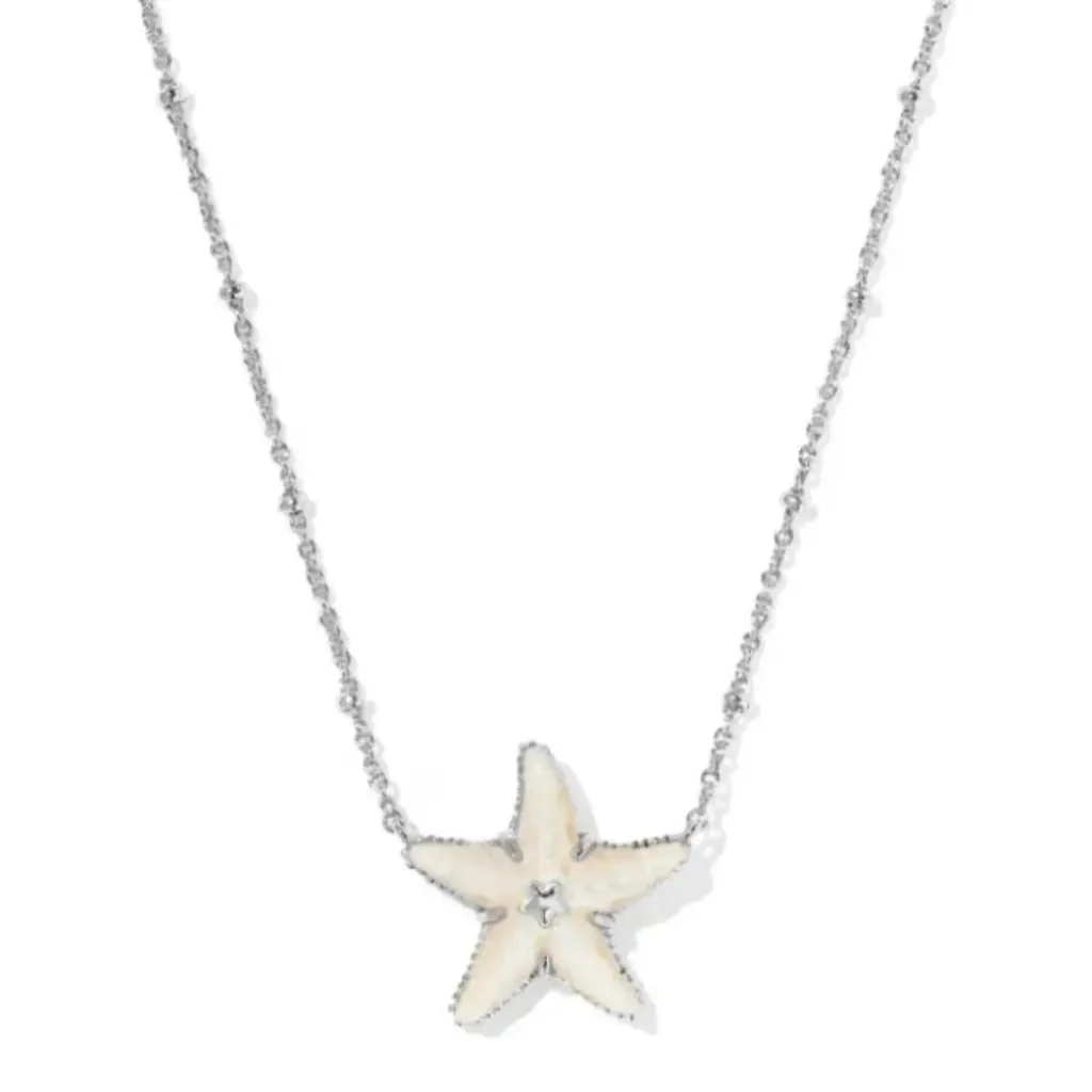 Kendra Scott : Parker Starfish Silver Mother of Pearl Necklace - Image 3