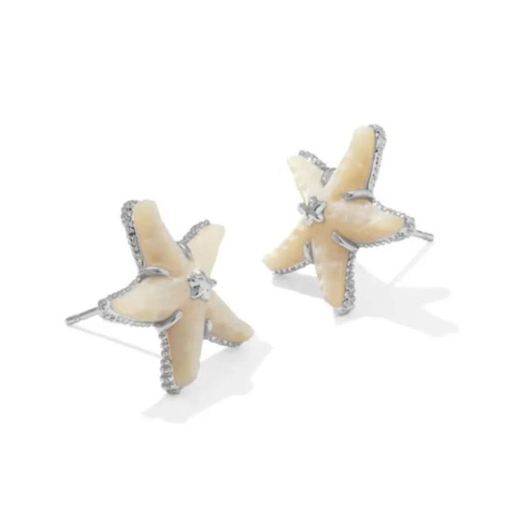 Kendra Scott : Parker Starfish Silver Stud Earrings - Image 3