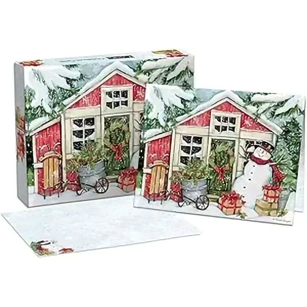 Lang : Snowman's Farmhouse Christmas Boxed Cards