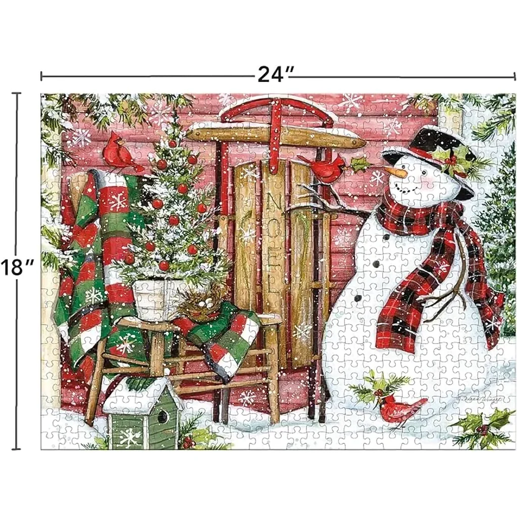 Lang : Snowman and Sled 500 Pieces Puzzle - Image 3