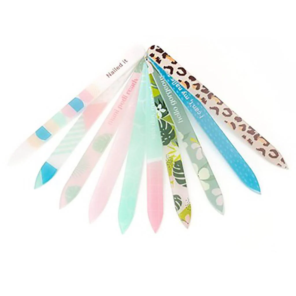 Lemon Lavender Glass Nail Files - Assorted 1 at random. Style can not be chosen