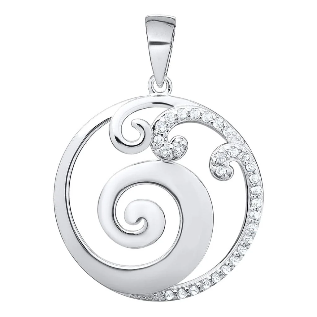 Cape Cod : Waves and White Topaz Necklace - Silver - Image 4