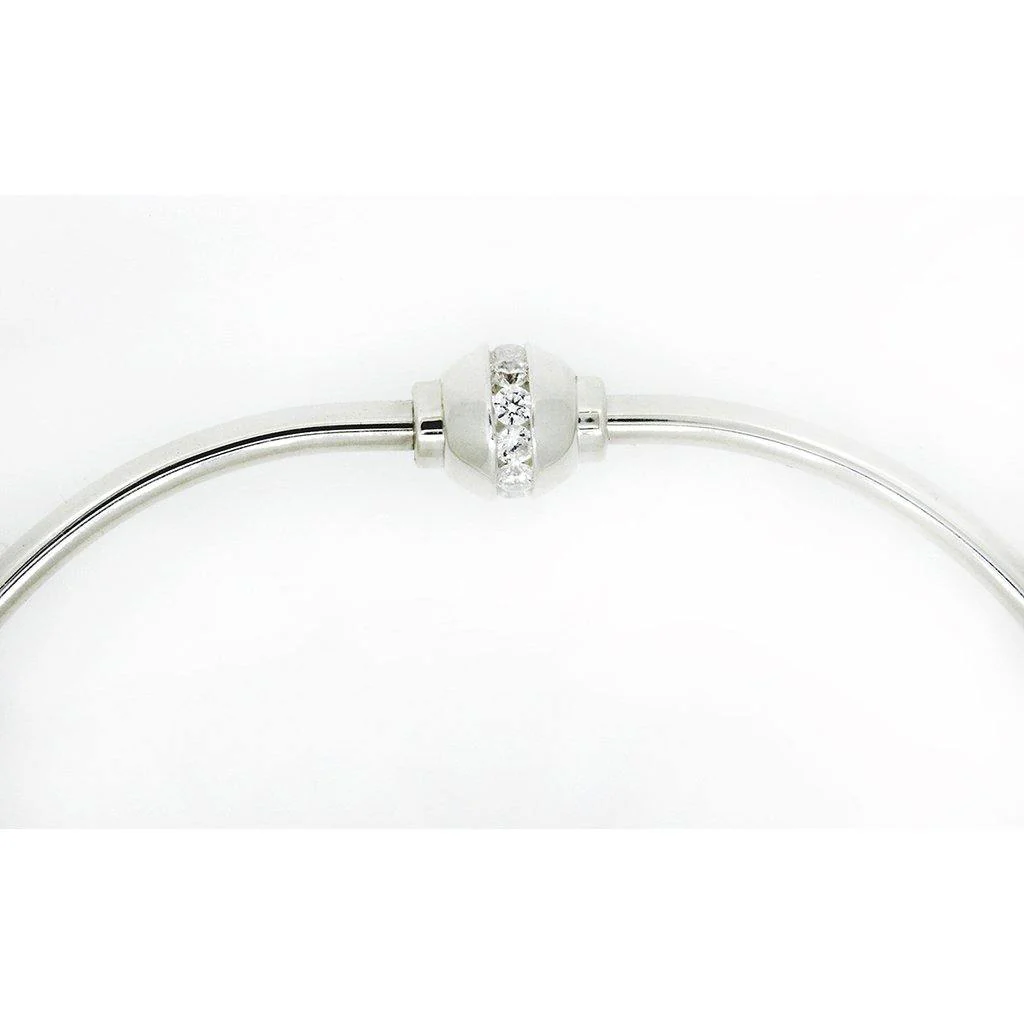 Cape Cod : Single Ball Bracelet - Sterling Silver with Cubic Zirconia - Image 4