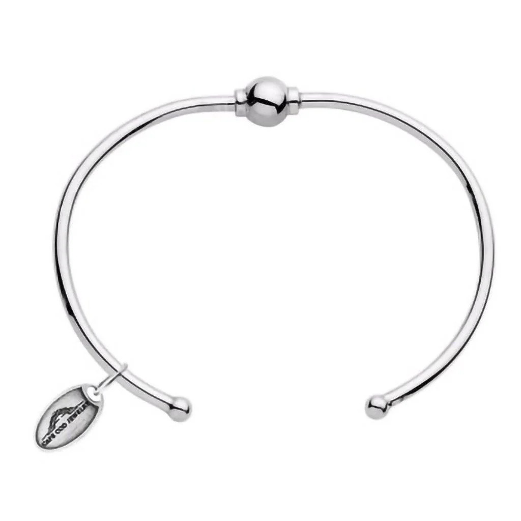 Cape Cod : Single Ball Cuff Bracelet - Silver
