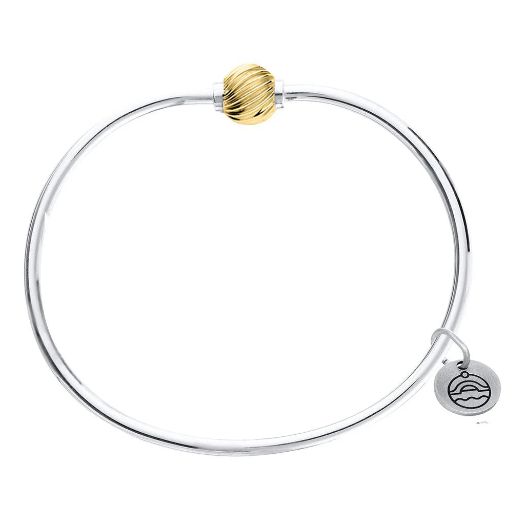 Cape Cod : Gold Swirl Ball Bangle - Two Tone