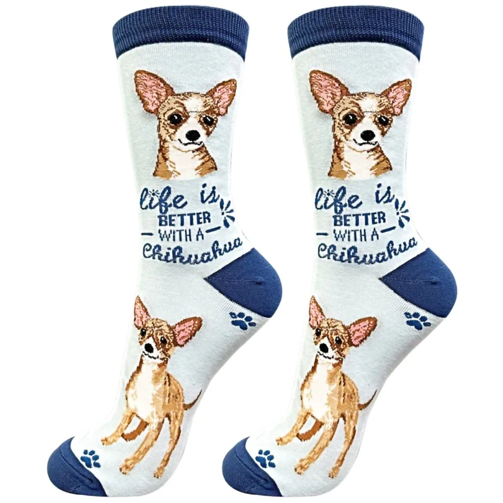 Life Is Better : Crew Socks - Chihuahua
