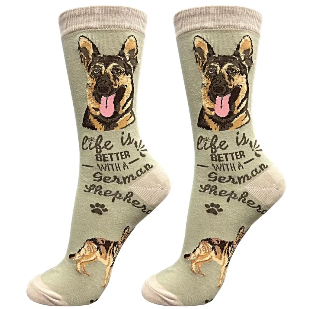 Life Is Better : Crew Socks German Shepherd