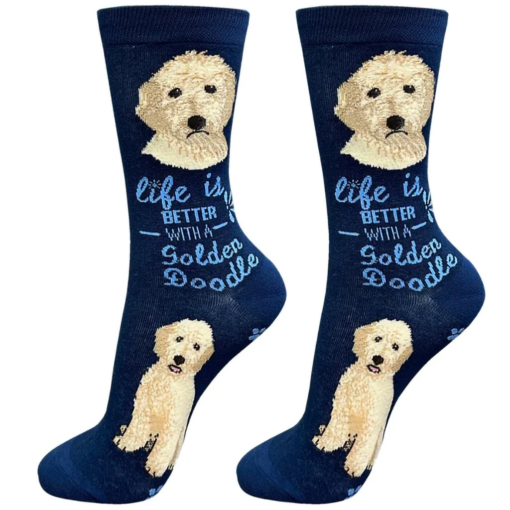 Life Is Better : Crew Socks - Goldendoodle