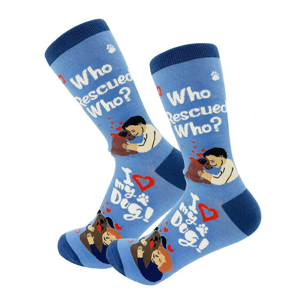Life is Better : Crew Socks - Happy Tails Rescue Dog Novelty