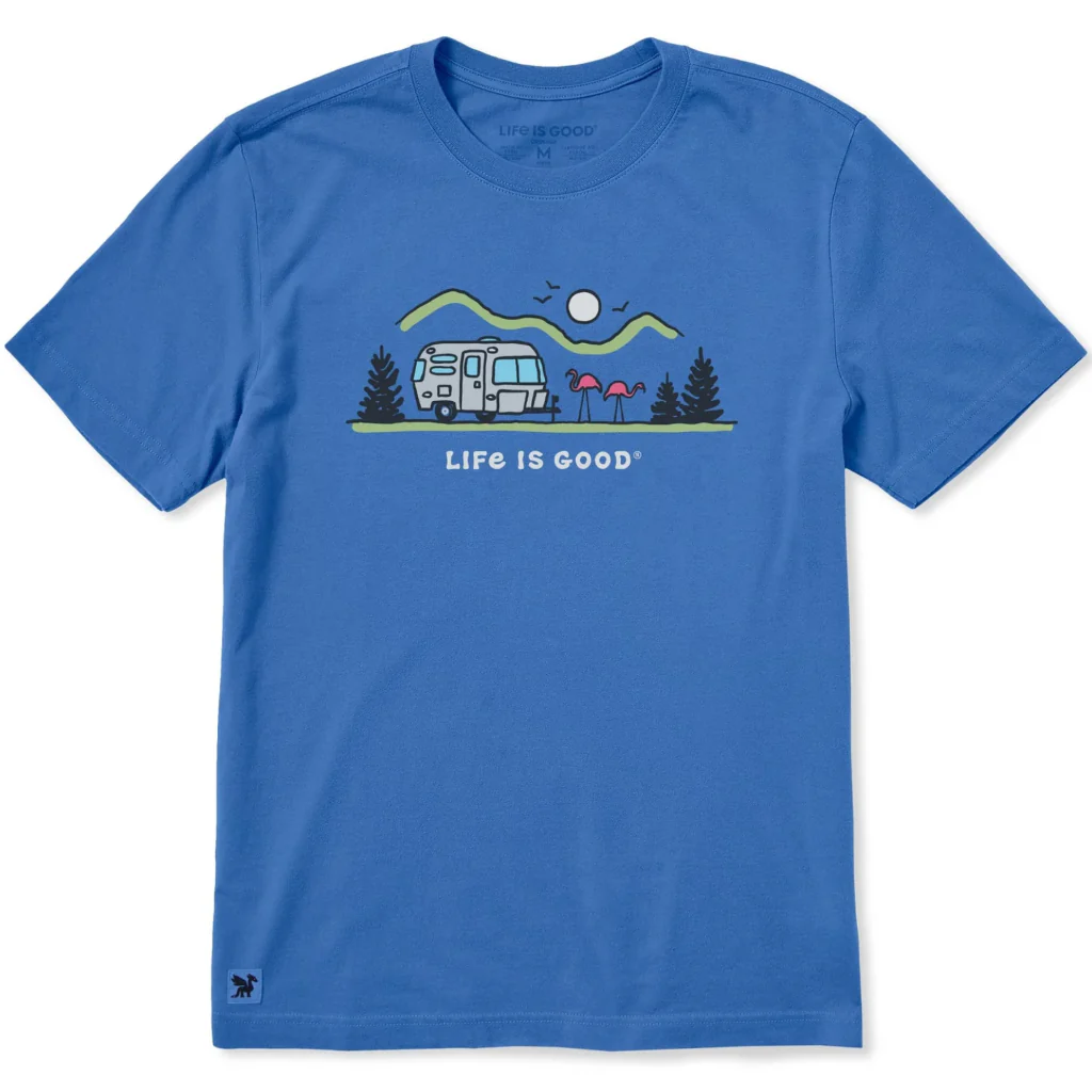 Life Is Good : Men's Camper Flamingo T-Shirt - Image 2