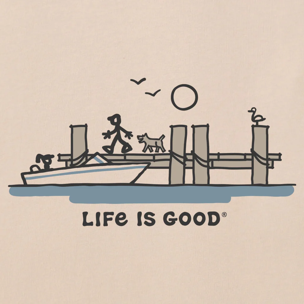 Life Is Good : Men's Dockside Boat T-shirt - Image 2