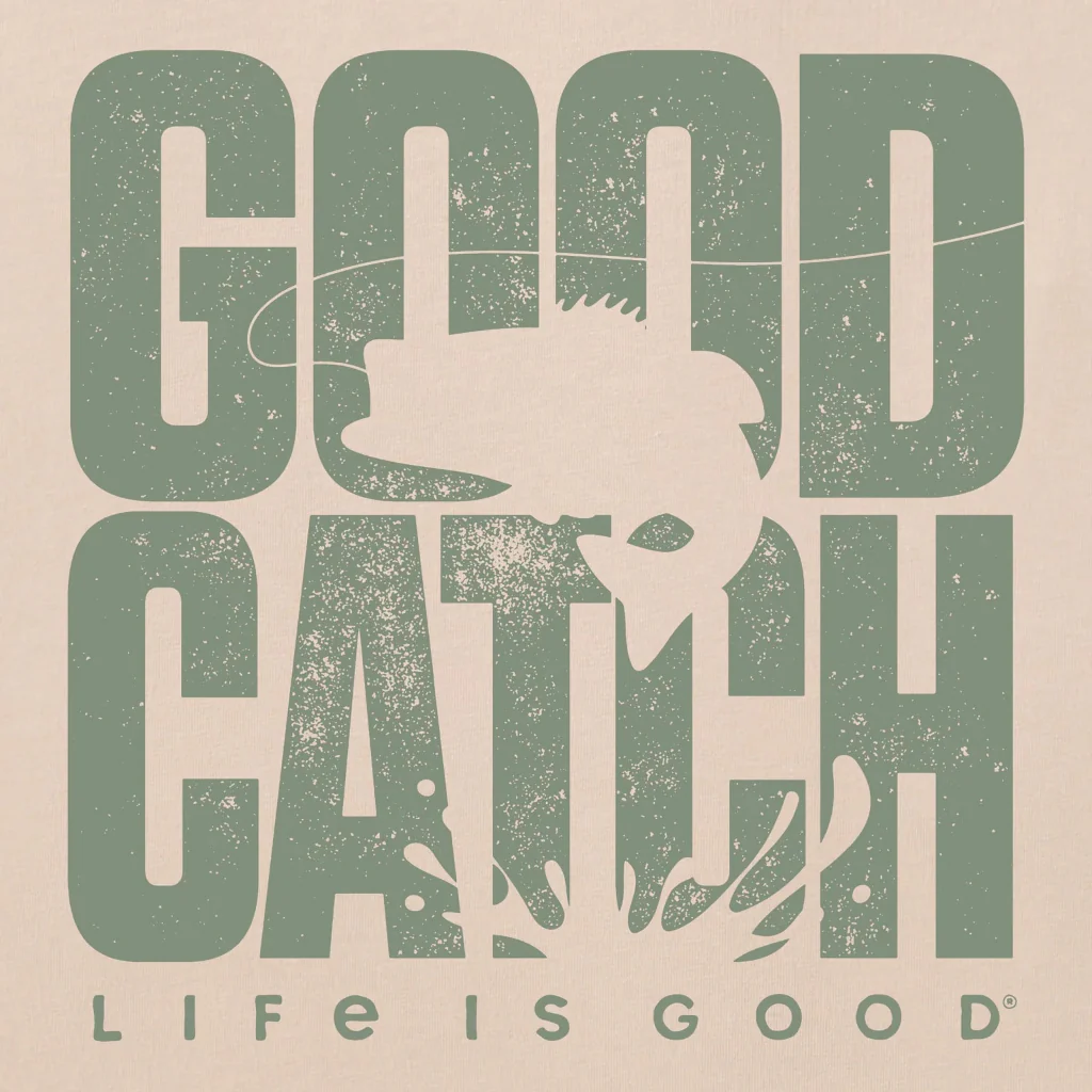 Life Is Good : Men's Good Catch Stack Short Sleeve T-Shirt - Image 2
