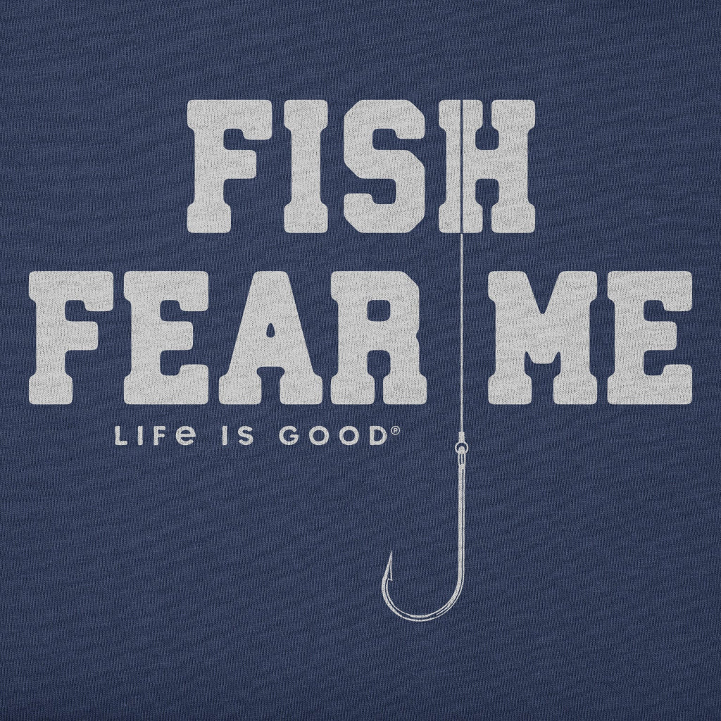 Life Is Good : Men's Hook Fish Fear Me Short Sleeve T-Shirt - Image 2