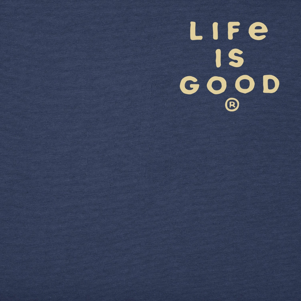 Life Is Good : Men's Moonlit Lake Boat T-Shirt - Image 3