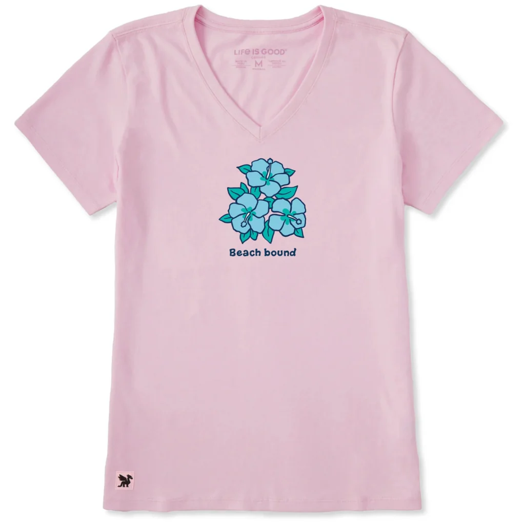 Life Is Good : Women's Beach Bound Hibiscus T-shirt