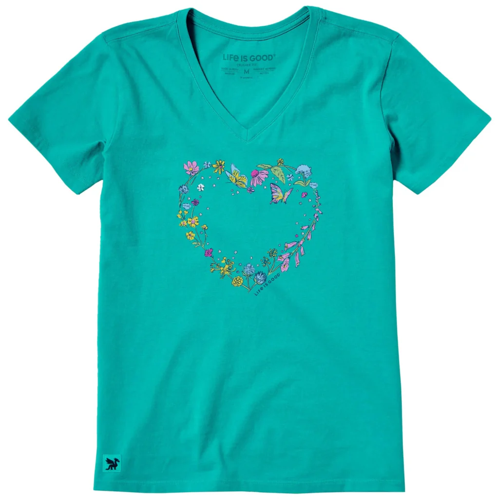 Life Is Good : Women's Blooming Wildflower Heart T-shirt