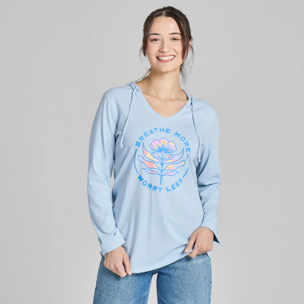 Life Is Good : Women's Breathe Hooded Long Sleeve T-Shirt