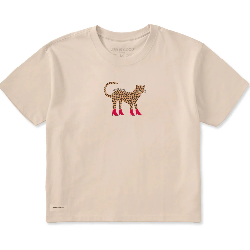 Life Is Good : Women's Love Leopard Crusher T-shirt