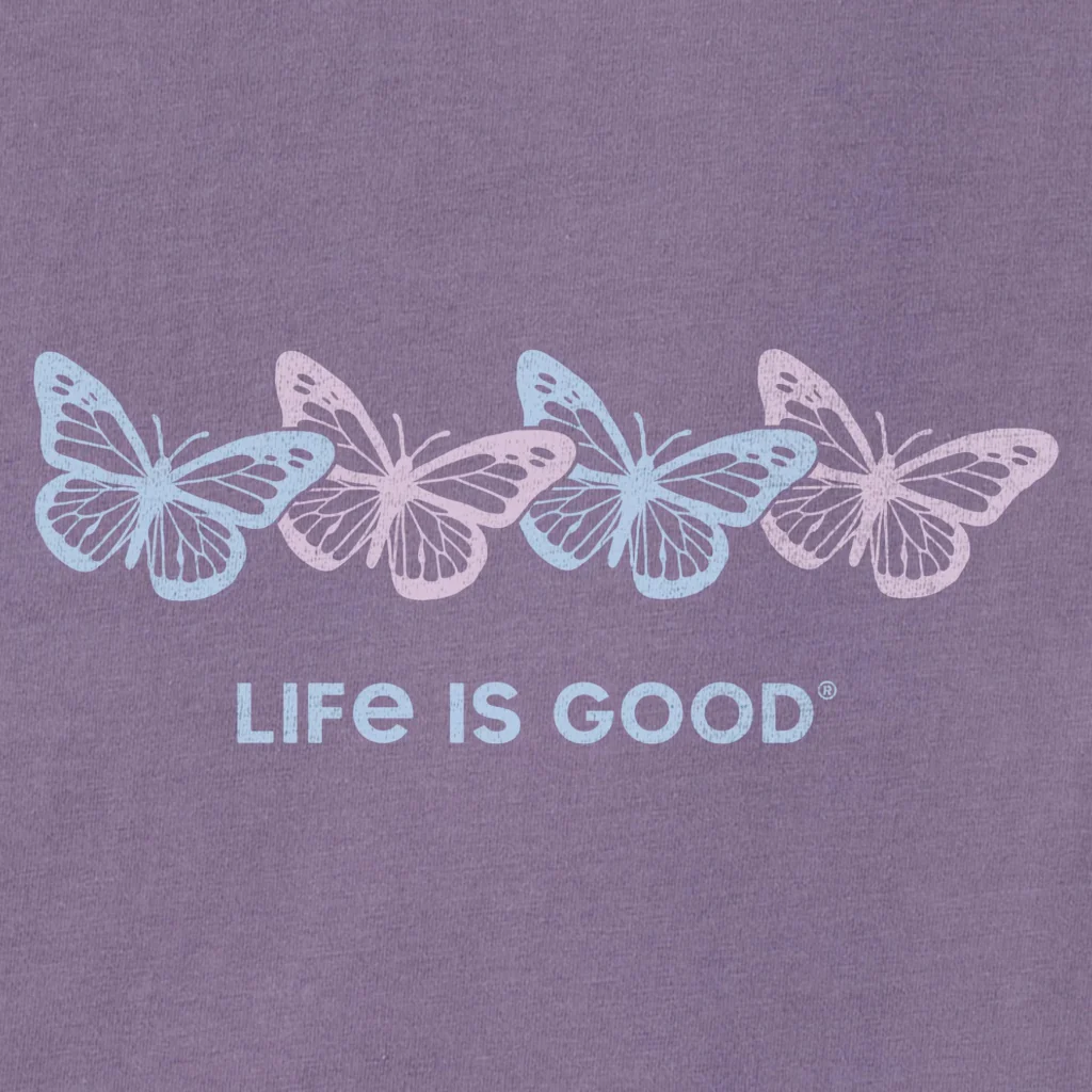 Life Is Good : Women's Rally Butterflies Short Sleeve Crusher T-Shirt - Image 2