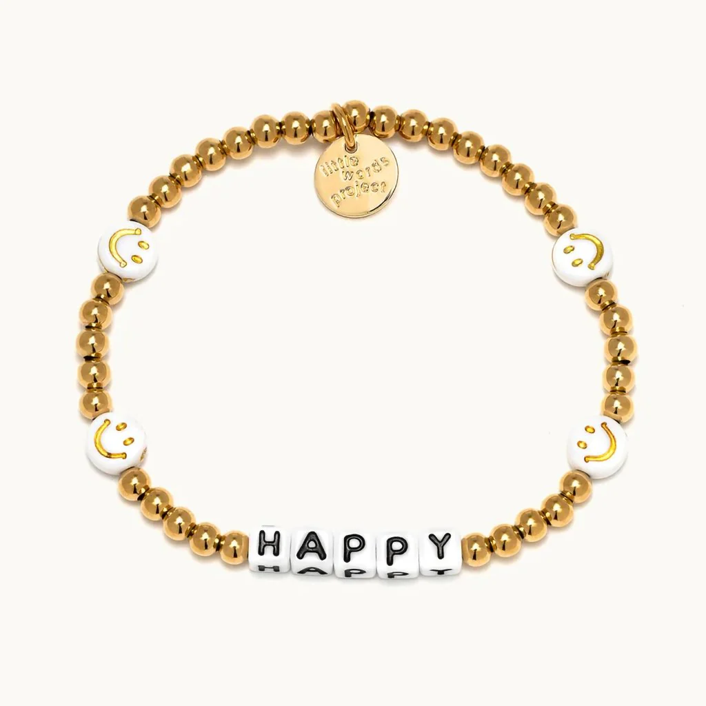 Little Words Project : Happy- Waterproof Gold Bracelet - S/M