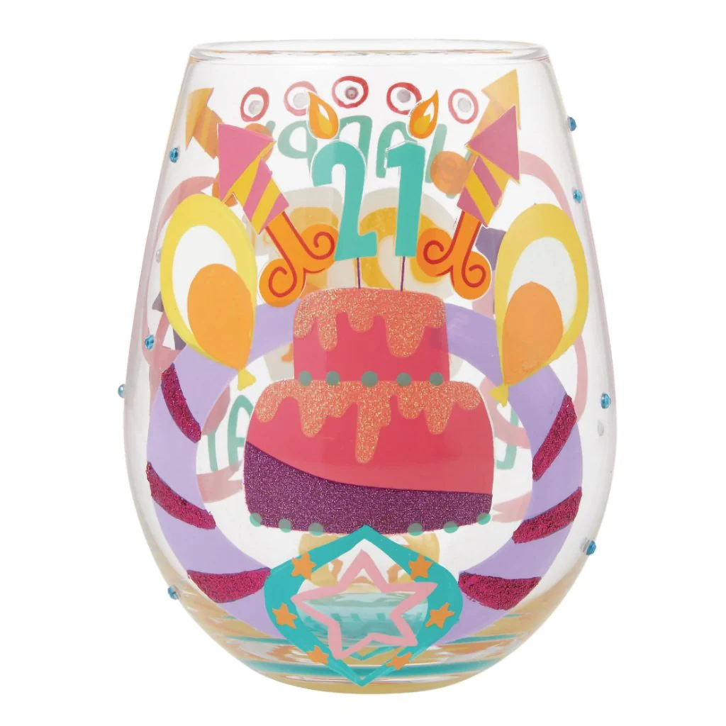 Lolita : Happy 21st Stemless Wine Glass - Image 3