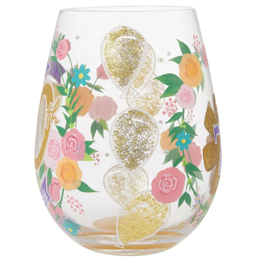 Lolita : Happy 70th Stemless Wine Glass - Image 3
