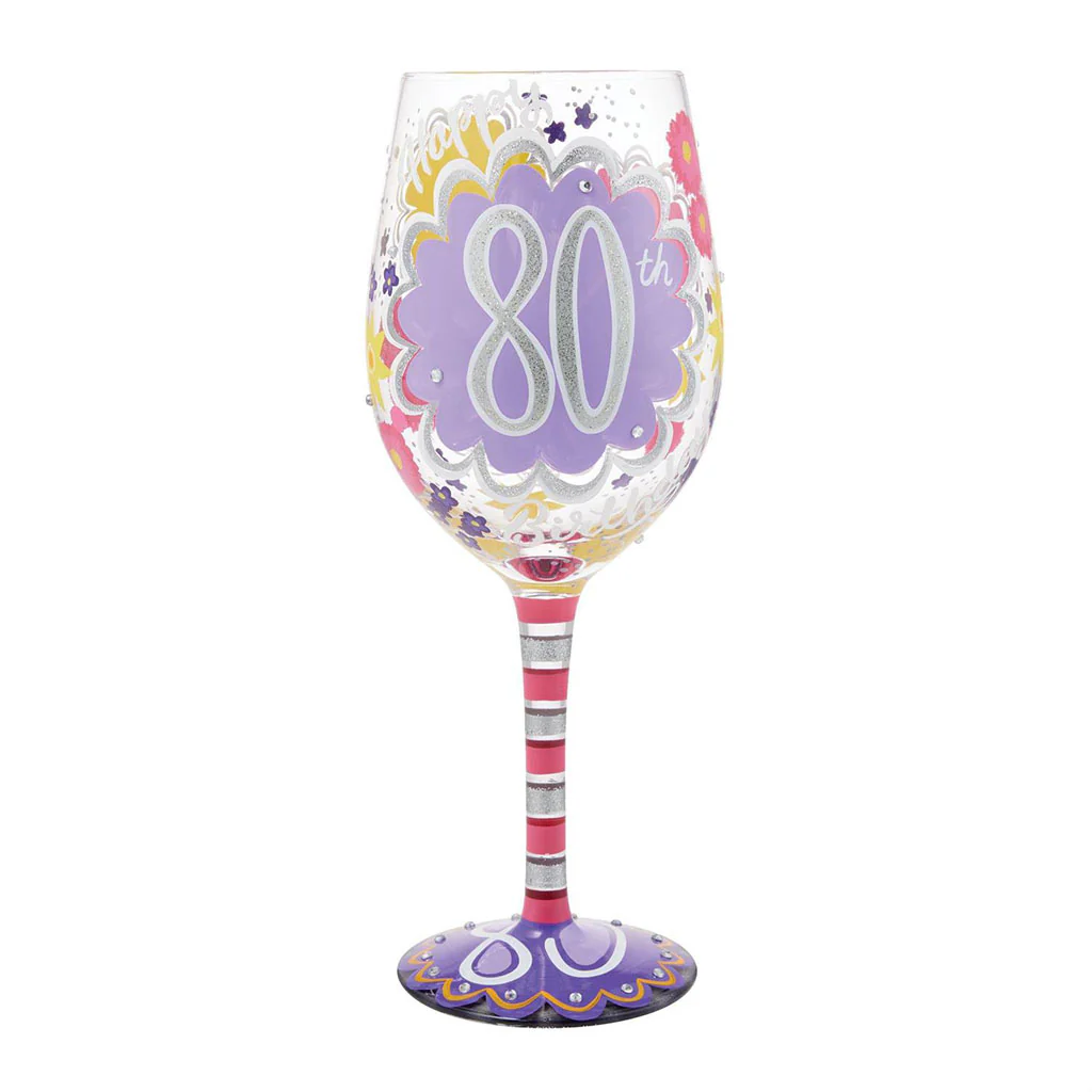 Lolita : Happy 80th Birthday Wine Glass