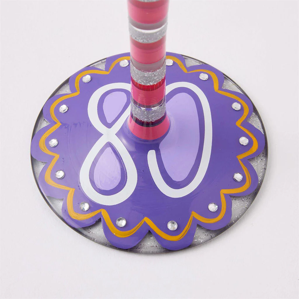 Lolita : Happy 80th Birthday Wine Glass - Image 4