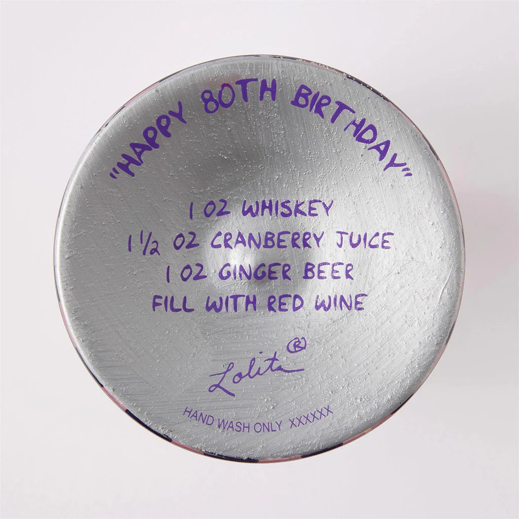 Lolita : Happy 80th Birthday Wine Glass - Image 5