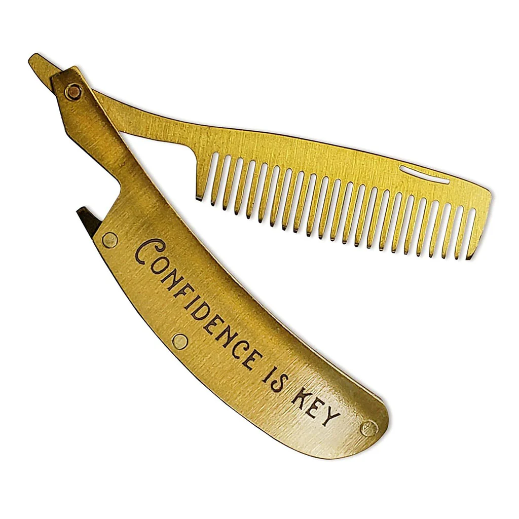 Lucky Jack : Fancy Brass Beard Comb