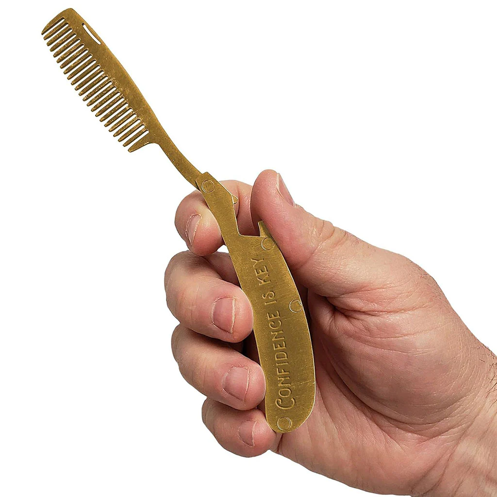 Lucky Jack : Fancy Brass Beard Comb - Image 3