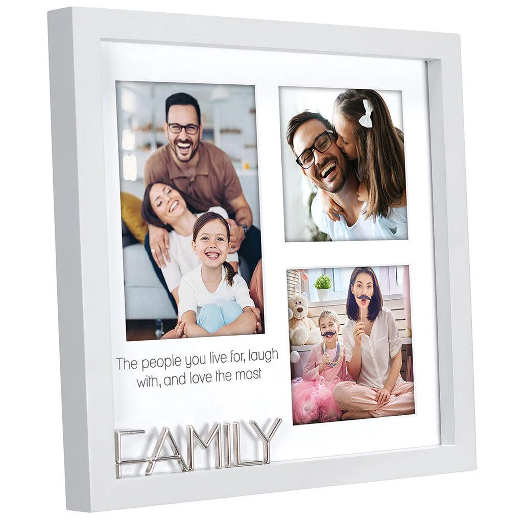 Malden : 3-Op Family Gray Square Frame