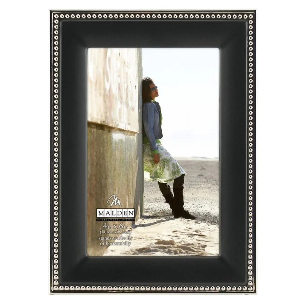 Malden : 2-Tone Bead-Black Photo Frame - 4x6