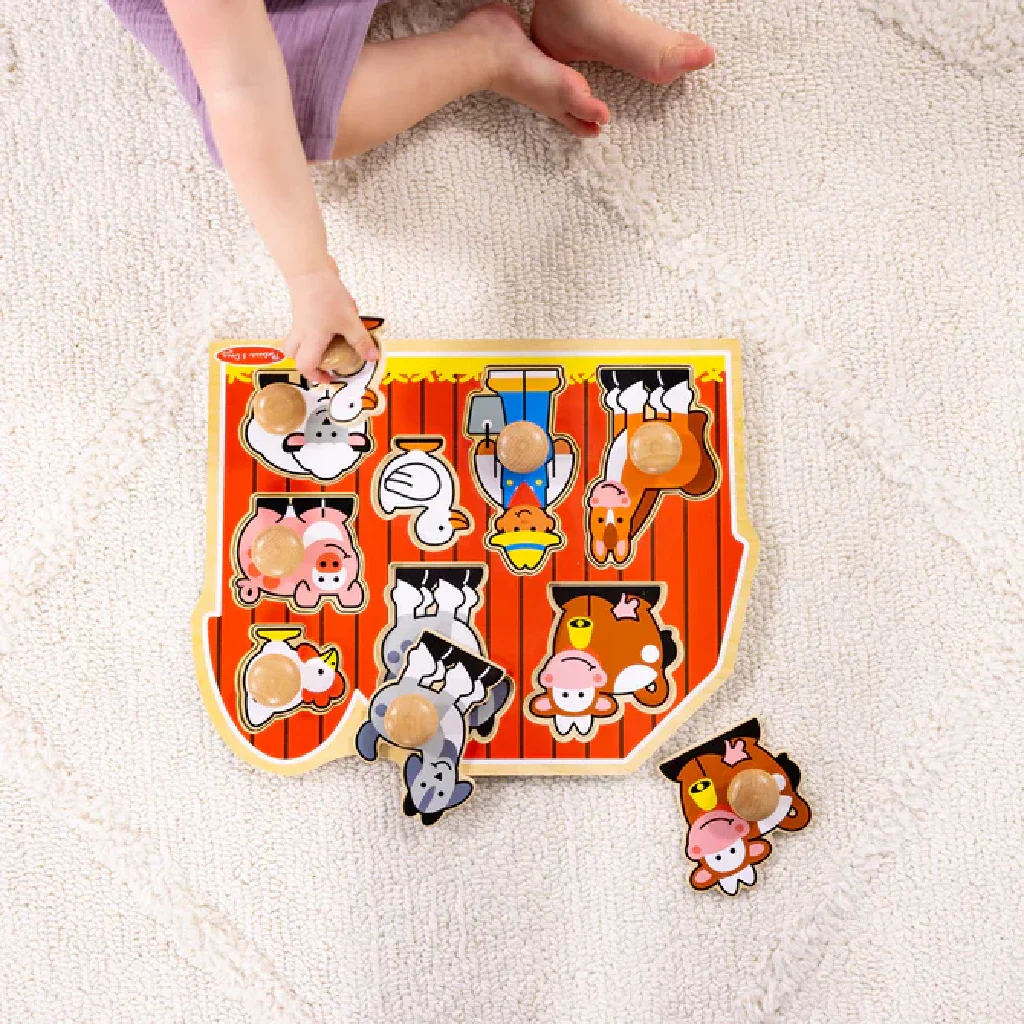 Melissa & Doug : Farm Friends Jumbo Peg Puzzle - 8 Pieces - Image 5