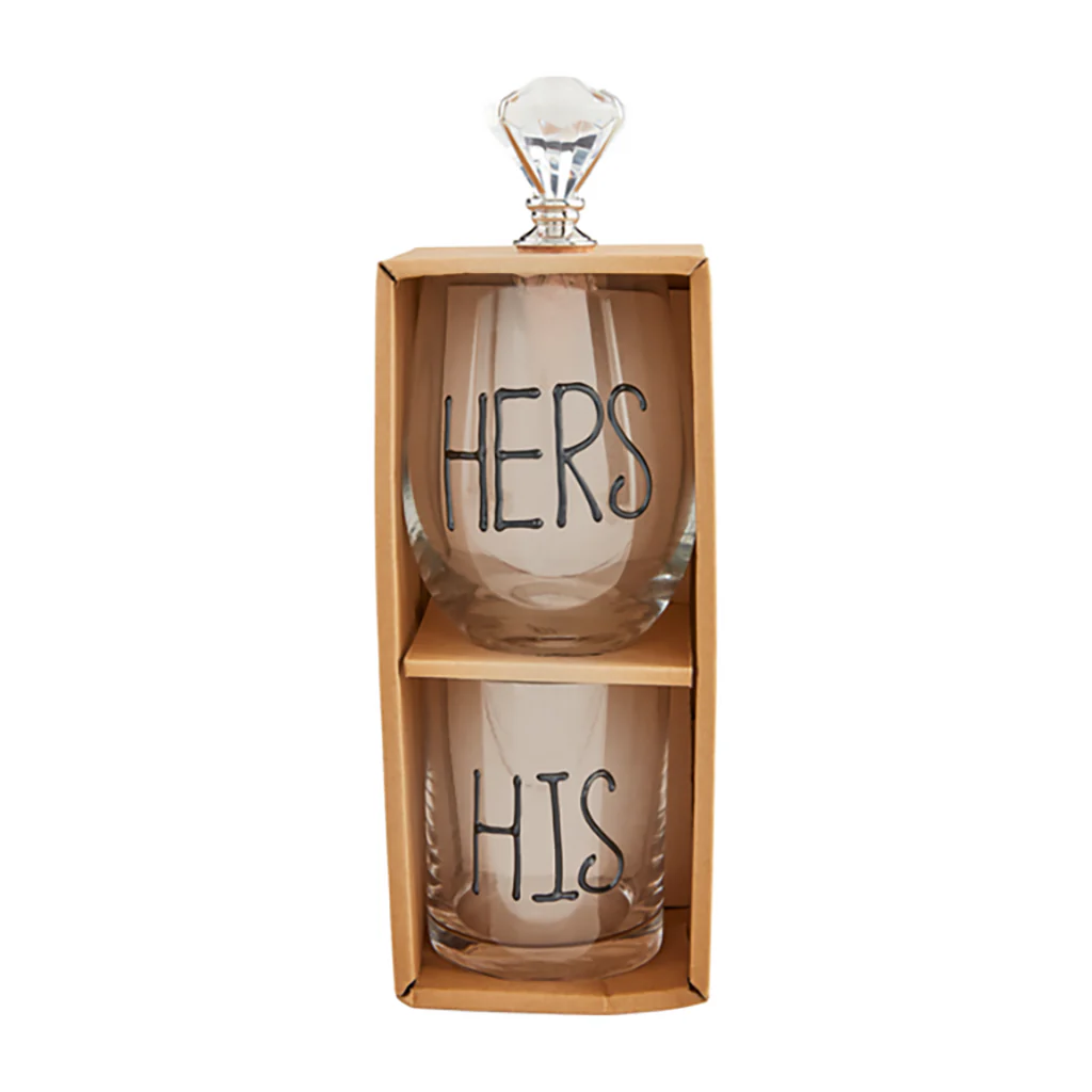 Mud Pie : His And Hers Glass Set