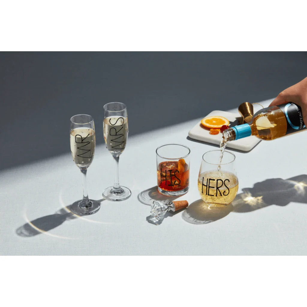 Mud Pie LLC: Mr. And Mrs. Champagne Flute Set - Image 2
