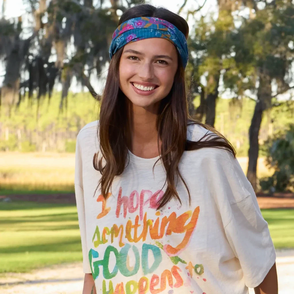 Natural Life : Block Stamp Indigo Full Boho Headband - Image 4