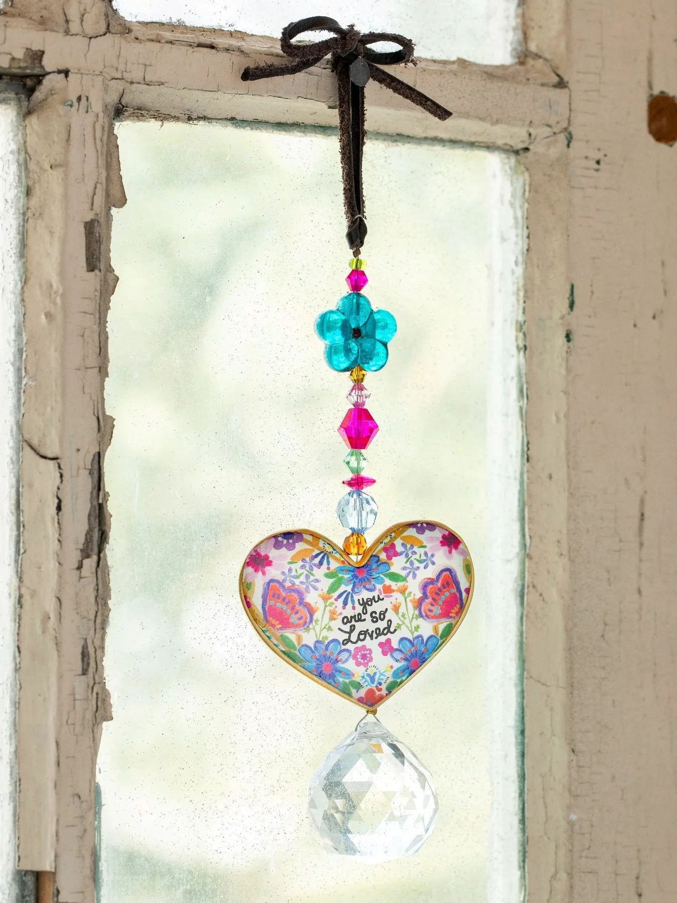 Natural Life : Sun Catcher Car Charm - You Are So Loved Heart