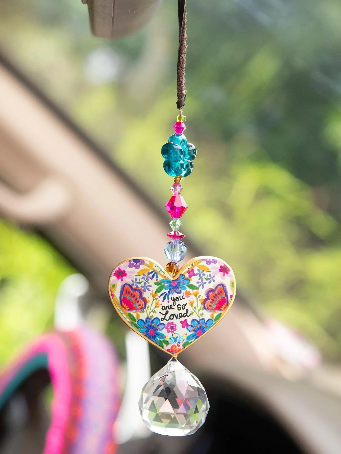 Natural Life : Sun Catcher Car Charm - You Are So Loved Heart - Image 2