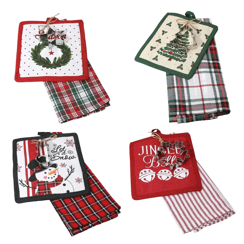 Nidico : 3PCS - Holiday Kitchen Towel Pot Holder Cookie Cutter