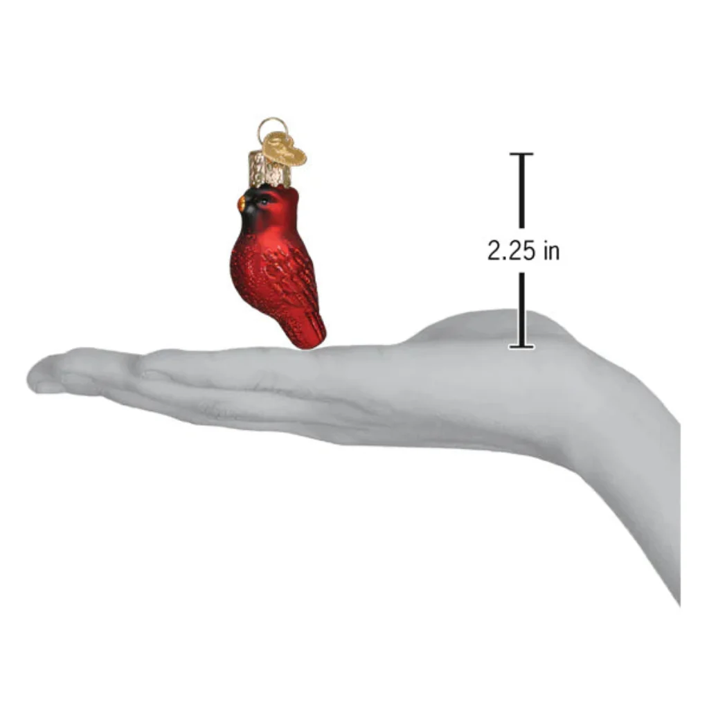 Old World Christmas : Mini Red Cardinal Ornament - Image 3