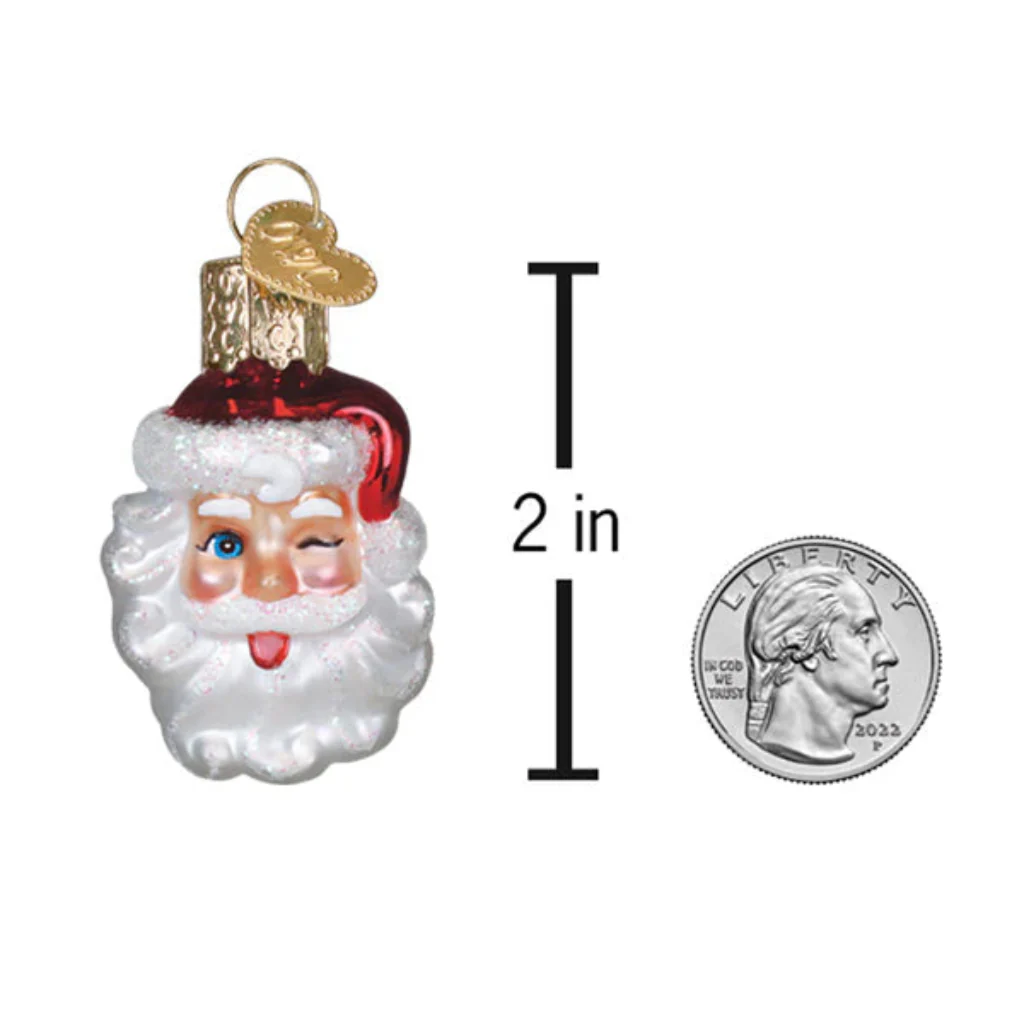 Old World Christmas : Mini Winking Santa Ornament - Image 3