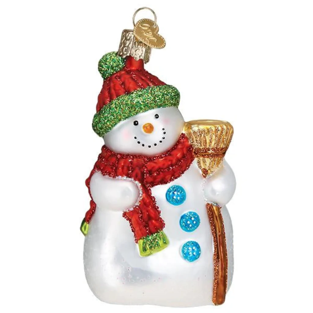 Old World Christmas : Snowman With Broom Ornament - Image 3