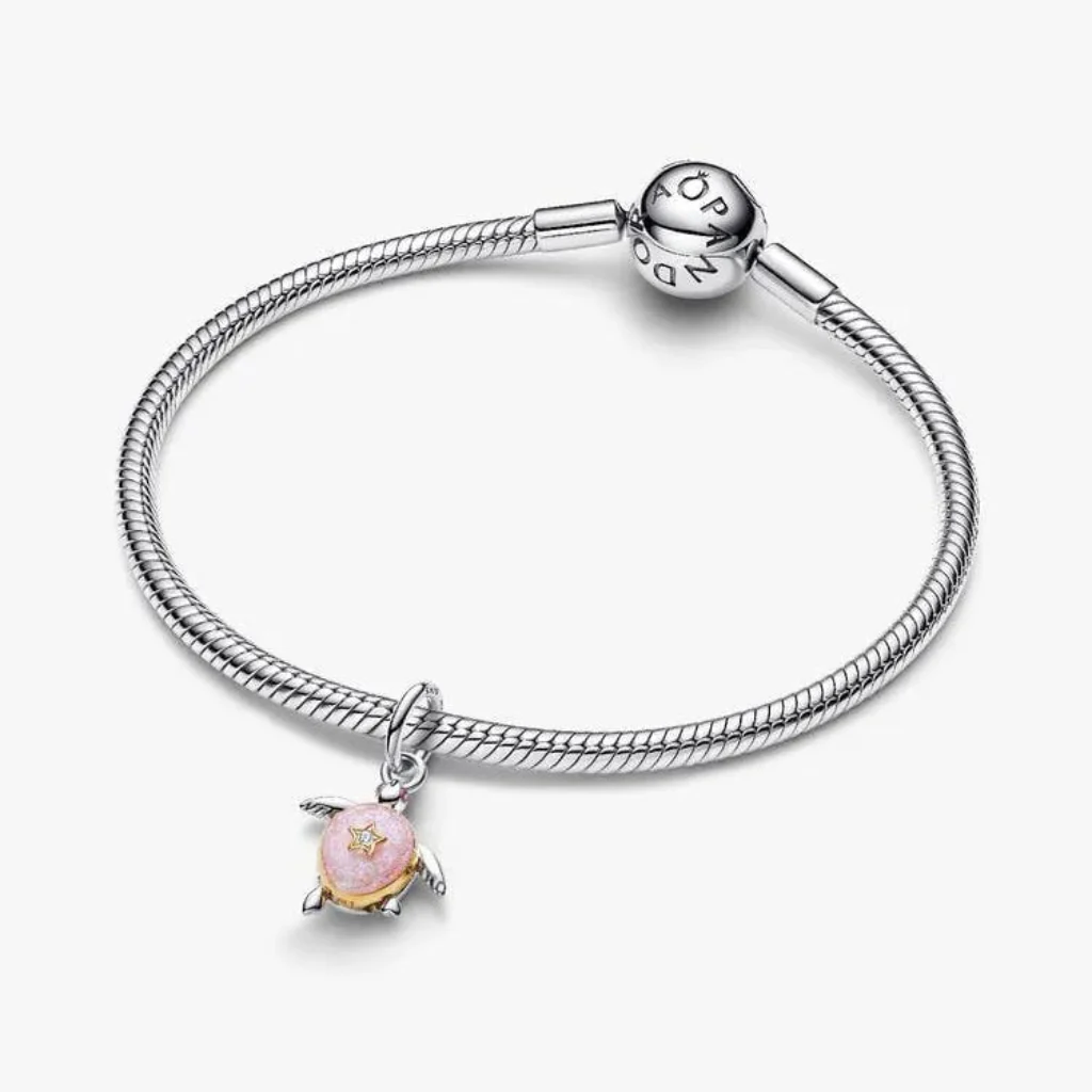 Pandora : 2026 Pink Sea Turtle Lab-Grown Diamond Dangle Charm - Image 3