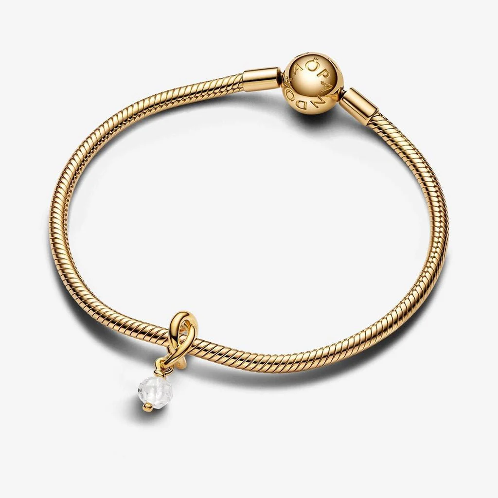 PANDORA : April Clear Eternity Circle Dangle Charm - Image 2
