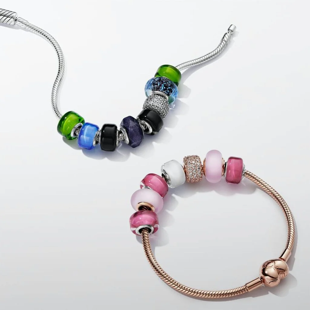 PANDORA : Black Mini Murano Glass Charm in Sterling Silver - Image 5