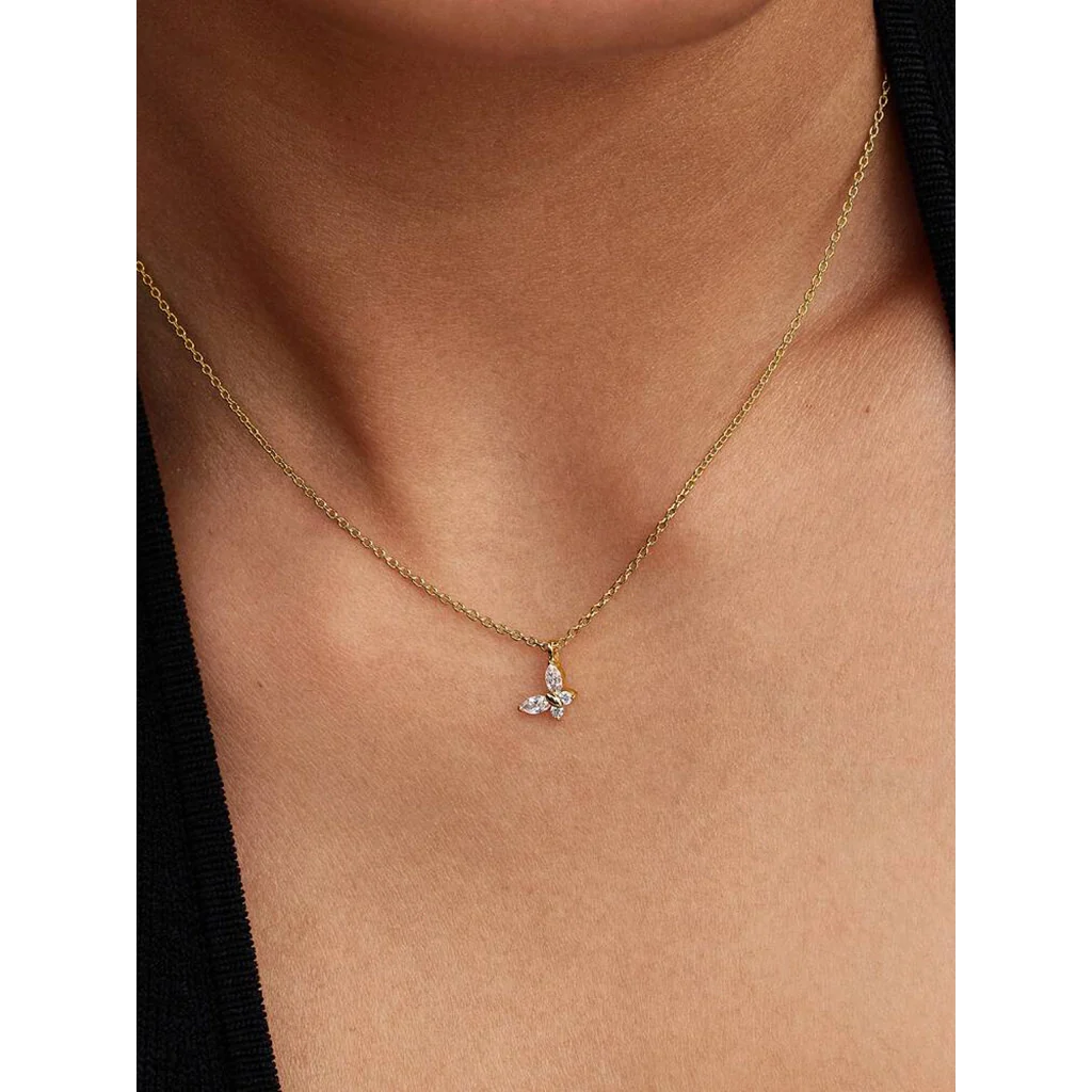 PANDORA : Butterfly Gold Pendant Necklace - Image 2